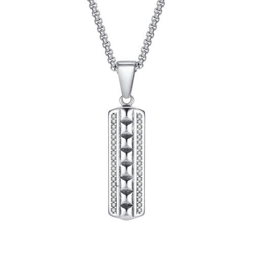 Wholesale Stainless Steel Vertical CZ Pendant