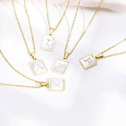 Wholesale Stainless Steel Shell 26 Initials Pendant