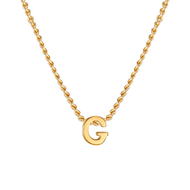 Wholesale Stainless Steel Minimalist Initials Necklace