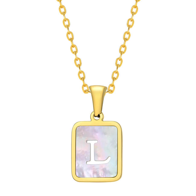 Wholesale Stainless Steel Shell 26 Initials Pendant