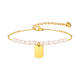 Wholesale Stainless Steel Imitation Pearl Engravable Bracelet