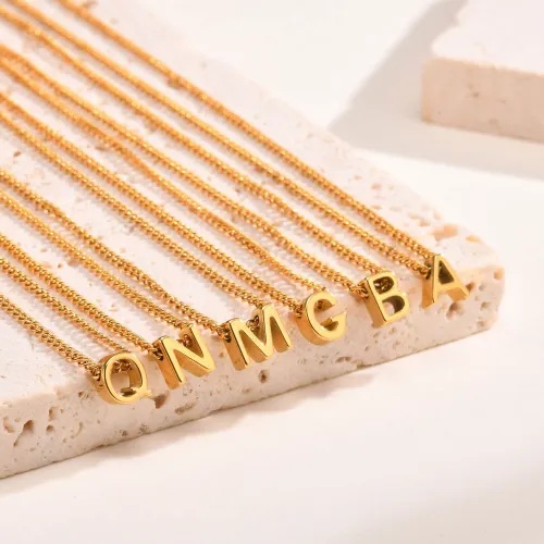 Wholesale Stainless Steel Minimalist Initials Necklace