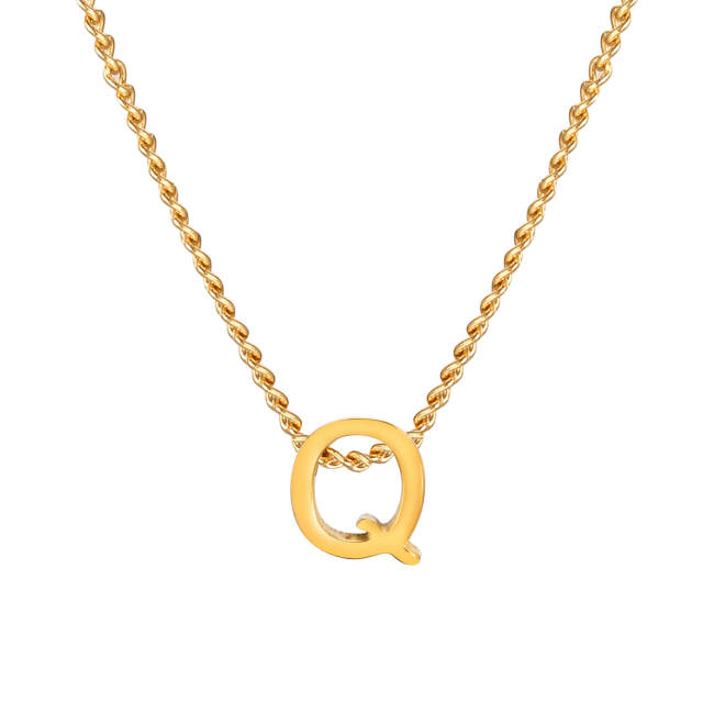 Wholesale Stainless Steel Minimalist Initials Necklace