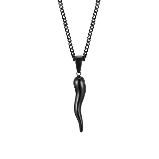 Wholesale Stainless Steel Italian Horn Necklace