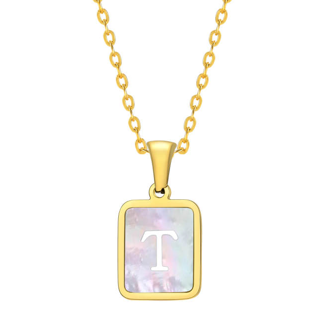 Wholesale Stainless Steel Shell 26 Initials Pendant