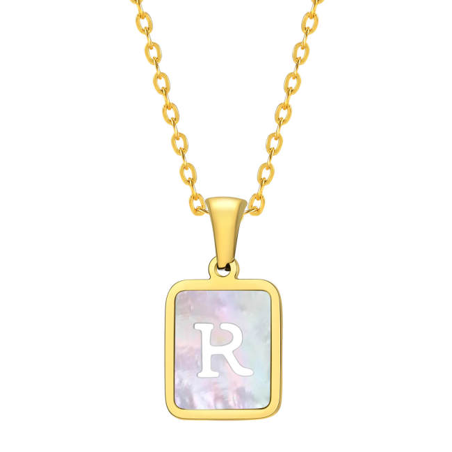 Wholesale Stainless Steel Shell 26 Initials Pendant