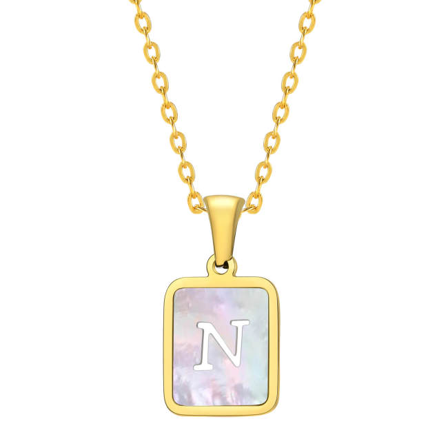 Wholesale Stainless Steel Shell 26 Initials Pendant