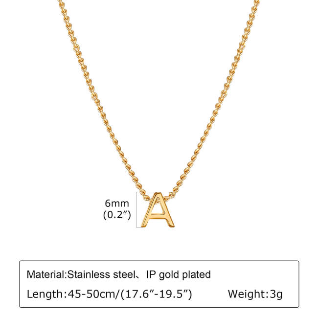 Wholesale Stainless Steel Minimalist Initials Necklace