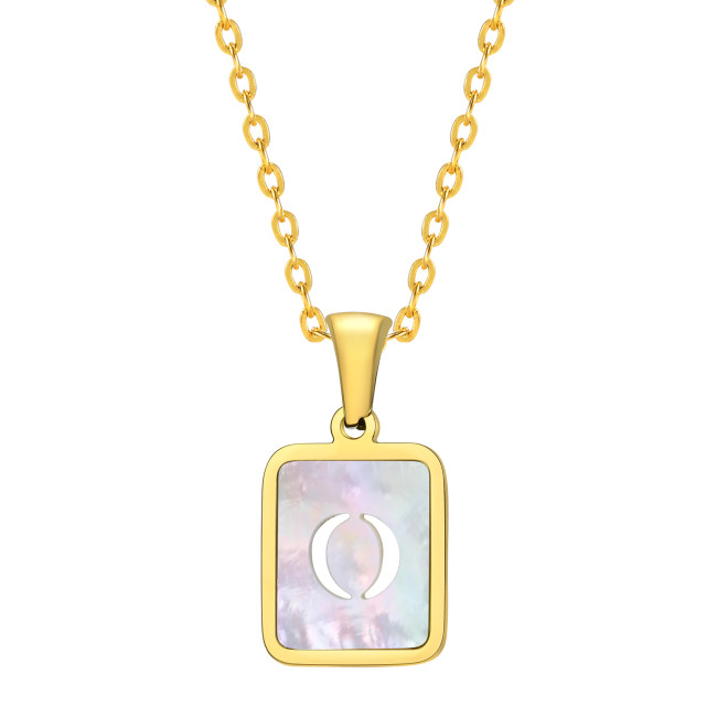 Wholesale Stainless Steel Shell 26 Initials Pendant