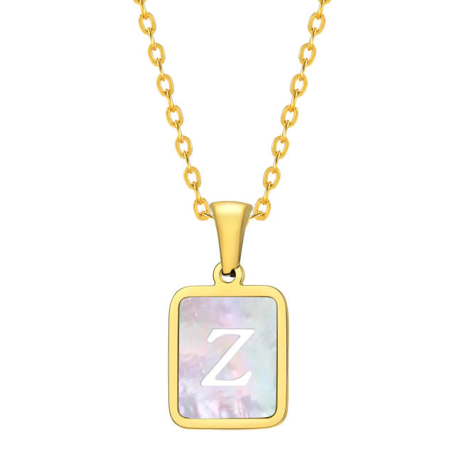 Wholesale Stainless Steel Shell 26 Initials Pendant