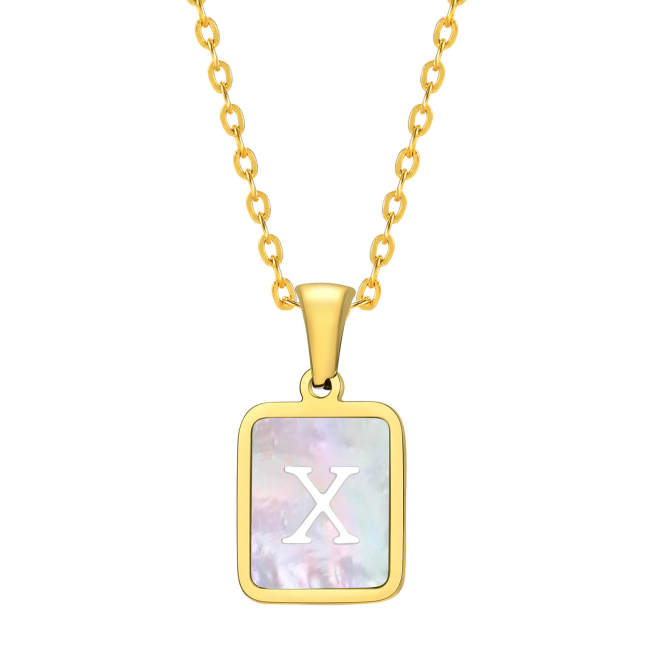 Wholesale Stainless Steel Shell 26 Initials Pendant