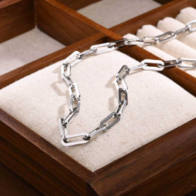 Wholesale Stainless Steel Chunky Paperclip Chain Necklace