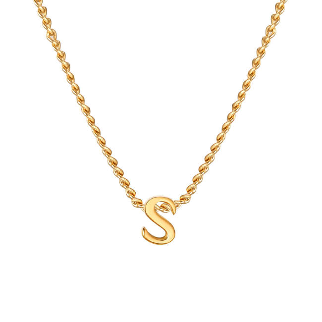 Wholesale Stainless Steel Minimalist Initials Necklace