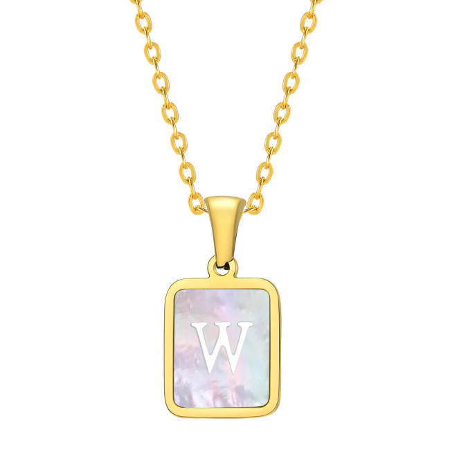 Wholesale Stainless Steel Shell 26 Initials Pendant