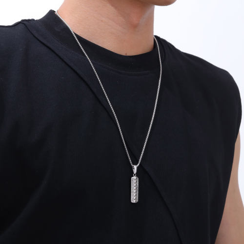 Wholesale Stainless Steel Vertical CZ Pendant