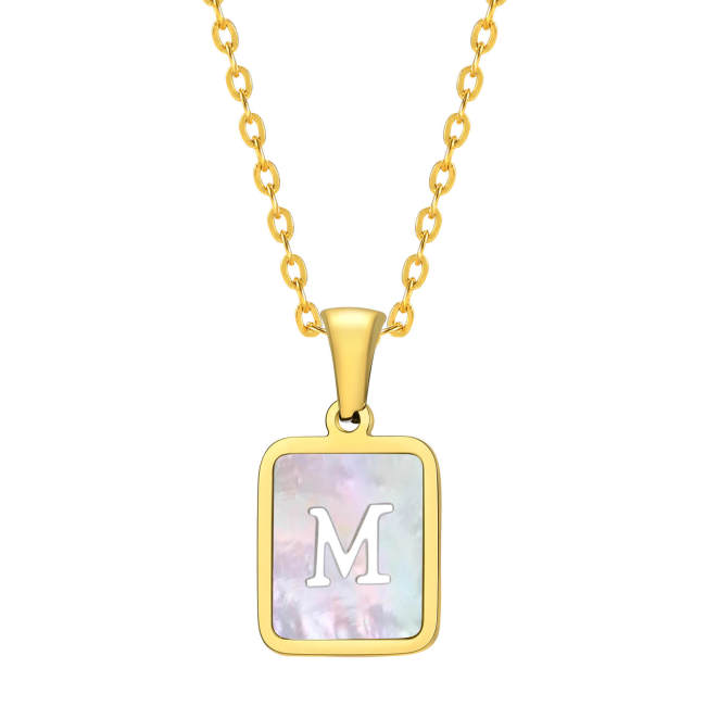 Wholesale Stainless Steel Shell 26 Initials Pendant