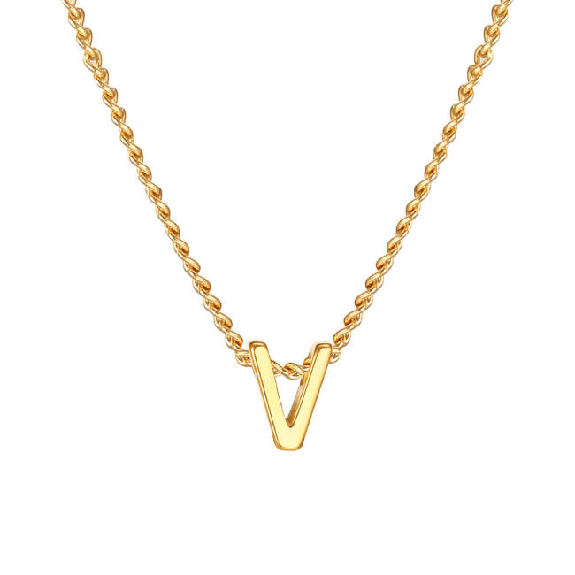 Wholesale Stainless Steel Minimalist Initials Necklace