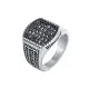 Wholesale Stainless Steel Black Zirconia Ring for Men