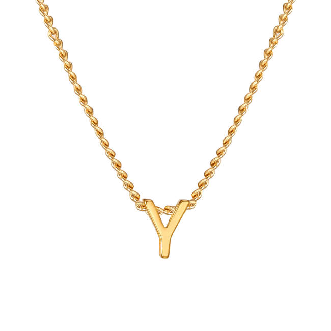 Wholesale Stainless Steel Minimalist Initials Necklace