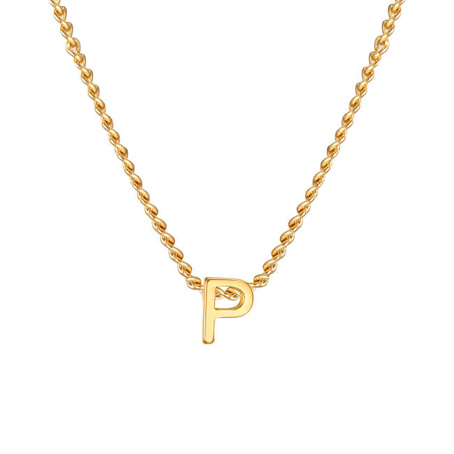 Wholesale Stainless Steel Minimalist Initials Necklace