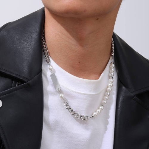 Wholesale Stainless Steel Chain Imitation Pearl Necklace