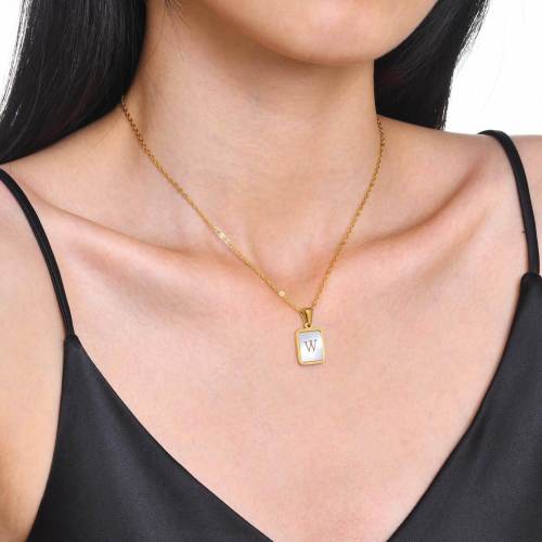 Wholesale Stainless Steel Shell 26 Initials Pendant