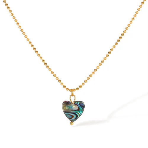 Wholesale Stainless Steel Heart Shell Necklace