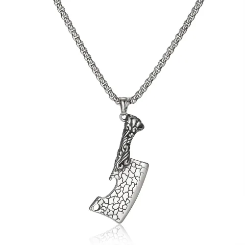 Wholesale Stainless Steel Hip Hop Cleaver Necklace