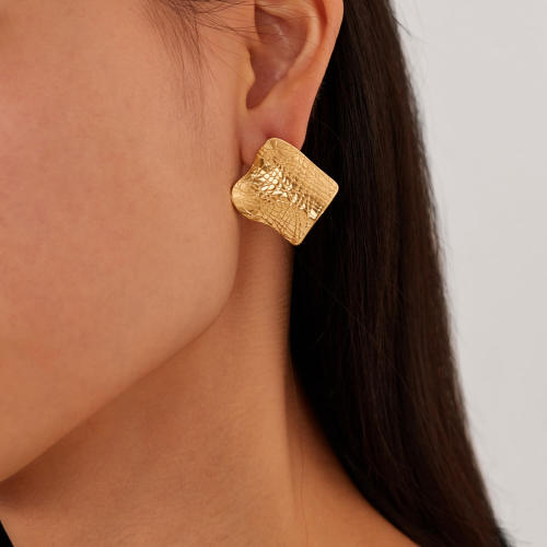 Wholesale Stainless Steel Fashion Geometric Irregular Stud Earrings
