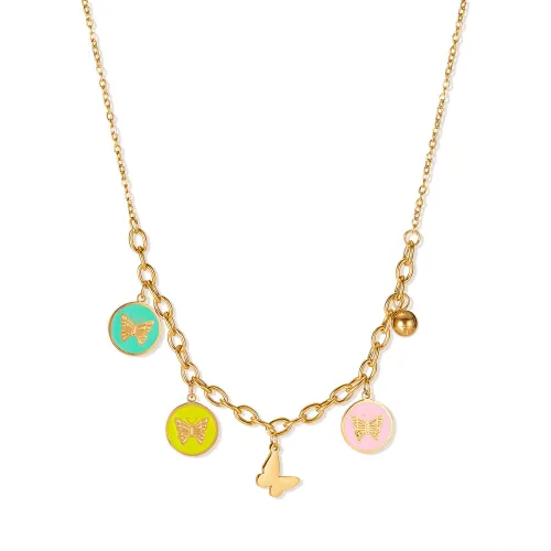Wholesale Stainless Steel Butterfly Necklace Set