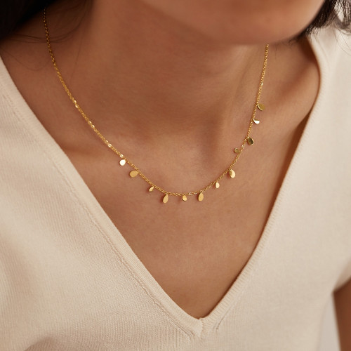Wholesale Stainless Steel Simple Drop Link Necklace