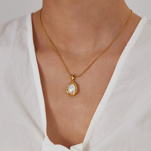Wholesale Stainless Steel Women Pearl Necklace