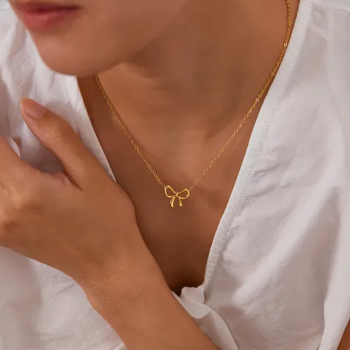 Wholesale Stainless Steel Bow Necklace