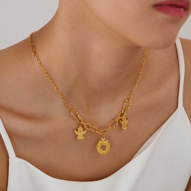 Wholesale Stainless Steel Cherub Necklace