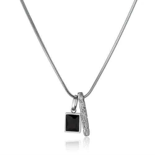 Wholesale Stainless Steel Black Acrylic Necklace