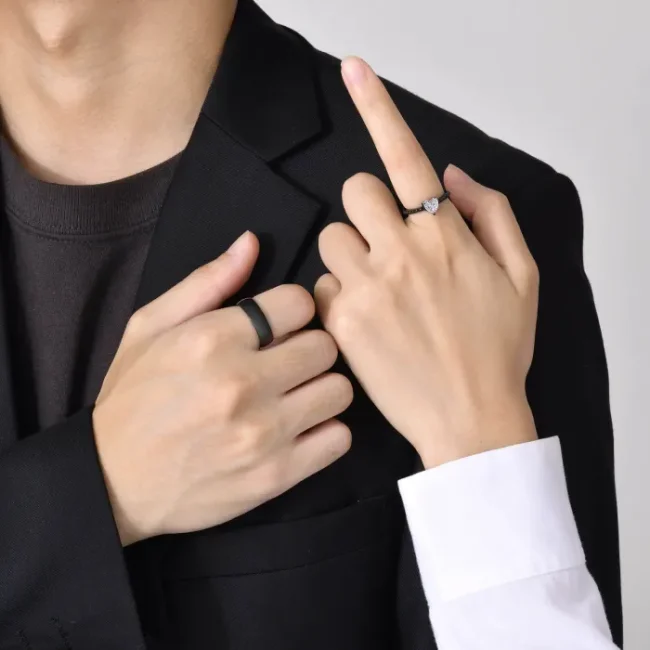 Wholesale Stainless Steel Classic Heart Shape CZ Ring