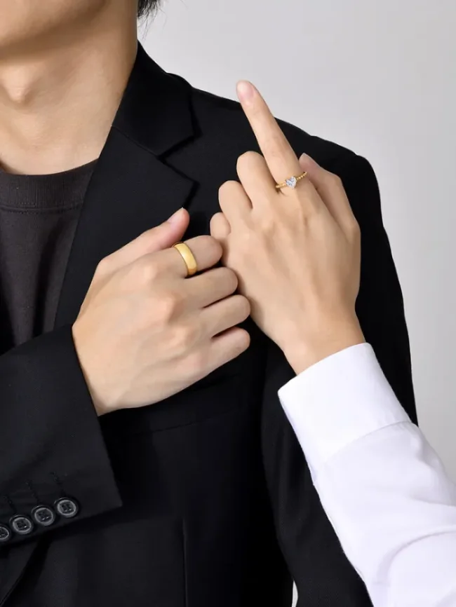 Wholesale Stainless Steel Classic Heart Shape CZ Ring