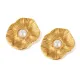 Wholesale Stainless Steel Lotus Leaf Pearl Earrings
