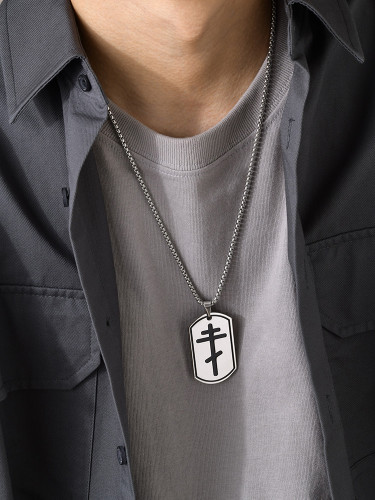 Wholesale Stainless Steel Russian Orthodox Cross Dog Tag Pendent