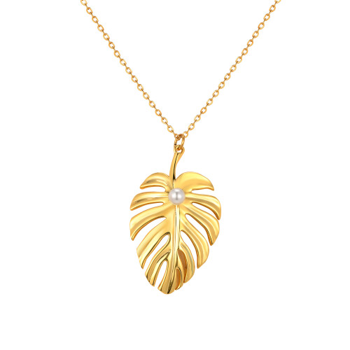 Wholesale Stainless Steel Monstera Leaf Pendant