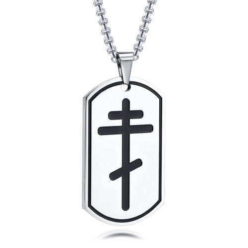Wholesale Stainless Steel Russian Orthodox Cross Dog Tag Pendent