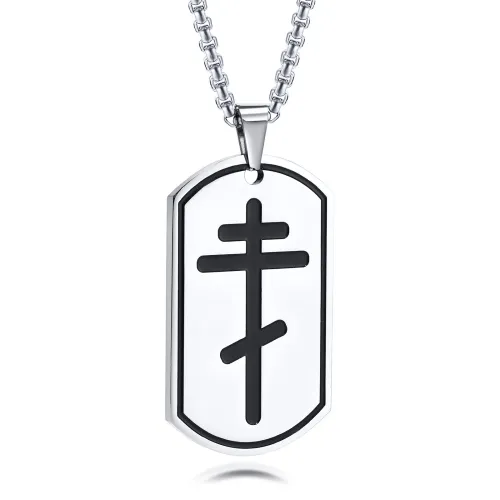 Wholesale Stainless Steel Russian Orthodox Cross Dog Tag Pendent