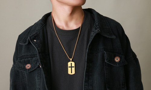 Wholesale Stainless Steel Cross Scripture Pendant