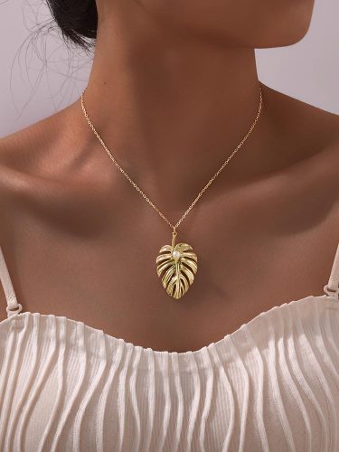 Wholesale Stainless Steel Monstera Leaf Pendant