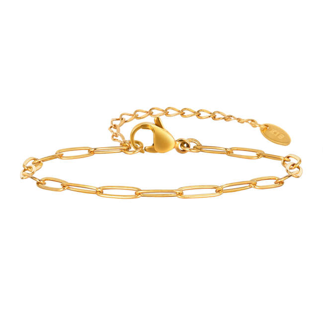 Wholesale Stainless Steel Thin Paperclip Link Bracelet