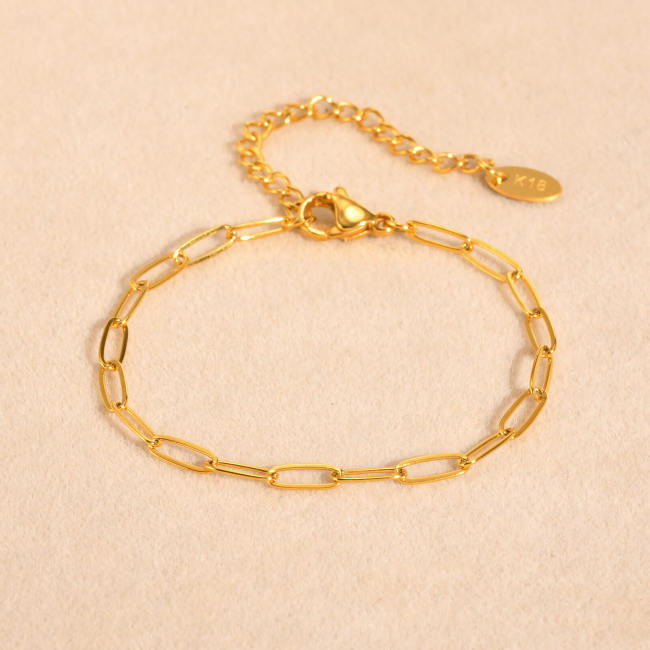 Wholesale Stainless Steel Thin Paperclip Link Bracelet