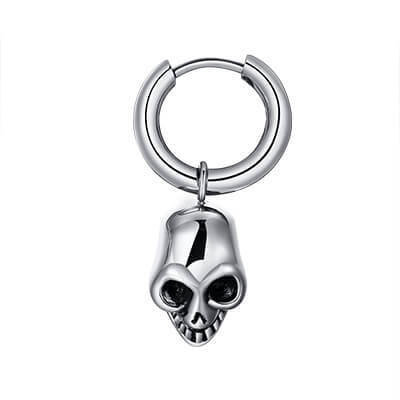 Wholesale Stainless Steel Skull Drop Hoop Earrings