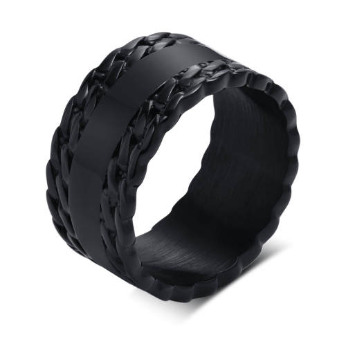 Wholesale Stainless Steel Mens Black Ring