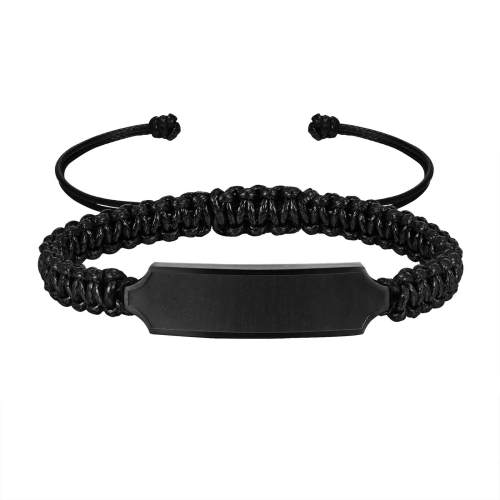 Wholesale Stainless Steel Custom Black Bar Bracelet