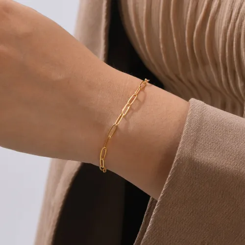 Wholesale Stainless Steel Thin Paperclip Link Bracelet